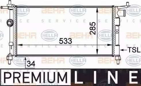 HELLA 8MK 376 712-001 - Jäähdytin,moottorin jäähdytys inparts.fi