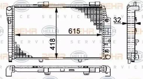 HELLA 8MK 376 712-024 - Jäähdytin,moottorin jäähdytys inparts.fi