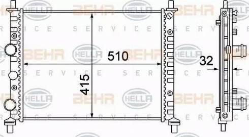 HELLA 8MK 376 781-101 - Jäähdytin,moottorin jäähdytys inparts.fi