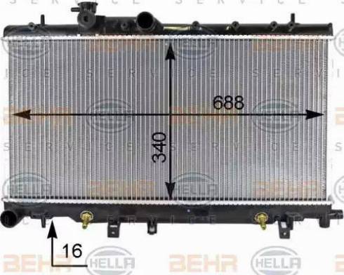 HELLA 8MK 376 787-661 - Jäähdytin,moottorin jäähdytys inparts.fi