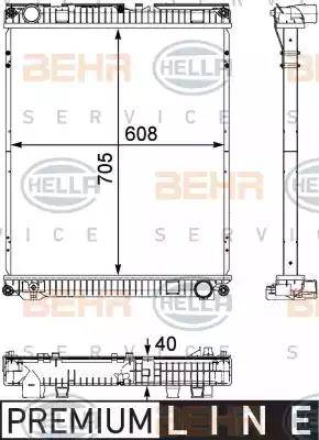 HELLA 8MK 376 730-621 - Jäähdytin,moottorin jäähdytys inparts.fi