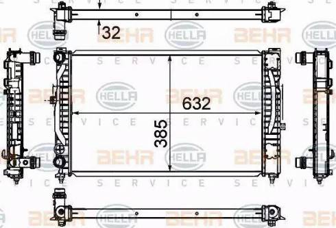 HELLA 8MK 376 720-591 - Jäähdytin,moottorin jäähdytys inparts.fi