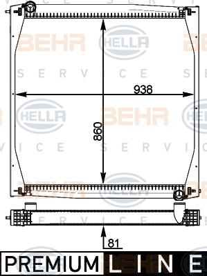 HELLA 8MK 376 721-625 - Jäähdytin,moottorin jäähdytys inparts.fi