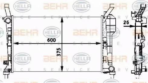 HELLA 8MK 376 721-021 - Jäähdytin,moottorin jäähdytys inparts.fi