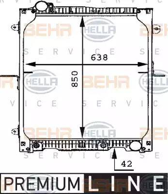 HELLA 8MK 376 721-171 - Jäähdytin,moottorin jäähdytys inparts.fi