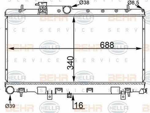 HELLA 8MK 376 775-604 - Jäähdytin,moottorin jäähdytys inparts.fi