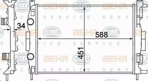 HELLA 8MK 376 772-041 - Jäähdytin,moottorin jäähdytys inparts.fi