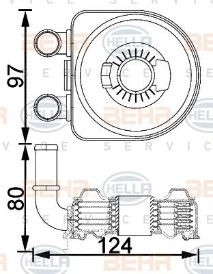 HELLA 8MO 376 797-091 - Moottoriöljyn jäähdytin inparts.fi