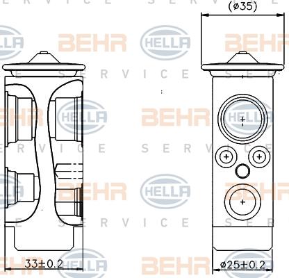 HELLA 8UW 351 004-284 - Paisuntaventtiili, ilmastointilaite inparts.fi