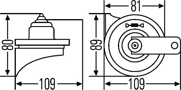 HELLA 3FG 007 424-001 - Äänitorvi, fanfaari inparts.fi