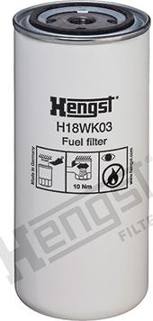 Hengst Filter H18WK03 - Polttoainesuodatin inparts.fi