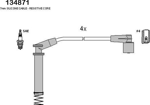 Hitachi 134871 - Sytytysjohtosarja inparts.fi