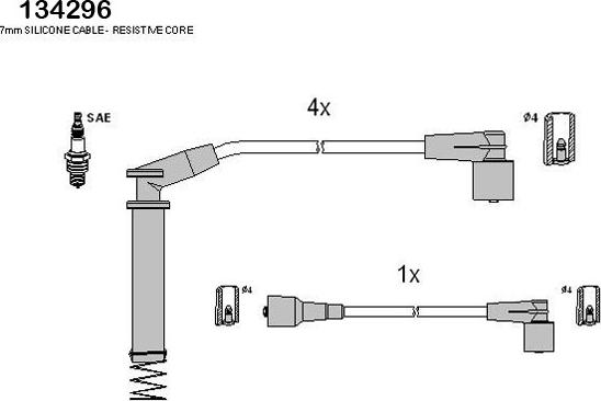 HITACHI 134296 - Sytytysjohtosarja inparts.fi