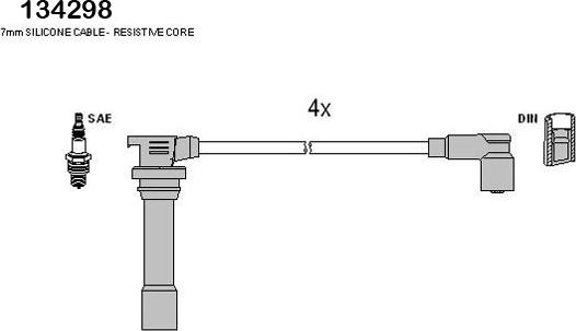 Hitachi 134298 - Sytytysjohtosarja inparts.fi