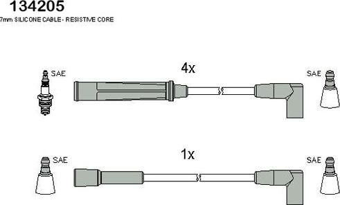 Hitachi 134205 - Sytytysjohtosarja inparts.fi