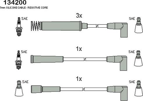 HITACHI 134200 - Sytytysjohtosarja inparts.fi