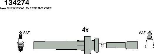 Hitachi 134274 - Sytytysjohtosarja inparts.fi