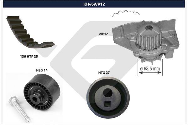 Hutchinson KH 46WP12 - Vesipumppu + jakohihnasarja inparts.fi