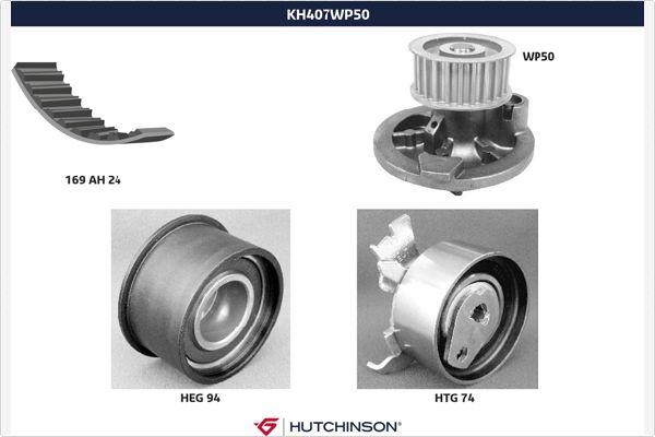 Hutchinson KH 407WP50 - Vesipumppu + jakohihnasarja inparts.fi