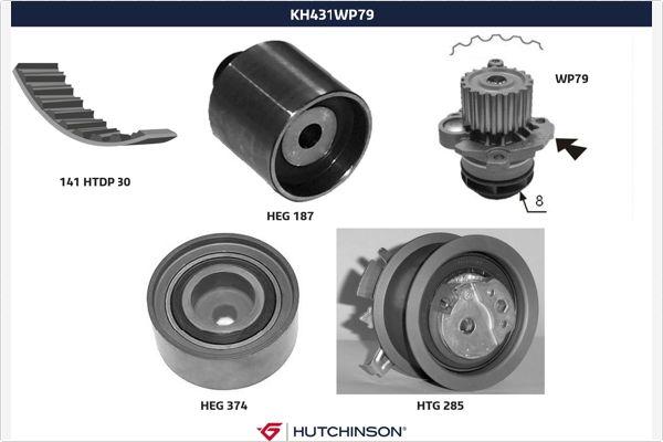 Hutchinson KH 431WP79 - Vesipumppu + jakohihnasarja inparts.fi