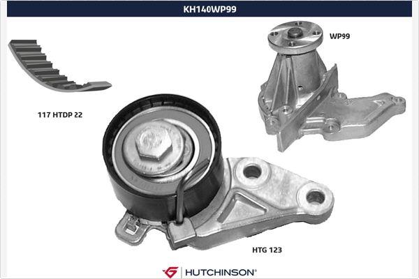 Hutchinson KH 140WP99 - Vesipumppu + jakohihnasarja inparts.fi