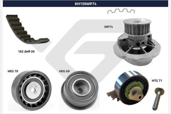 Hutchinson KH 158WP74 - Vesipumppu + jakohihnasarja inparts.fi