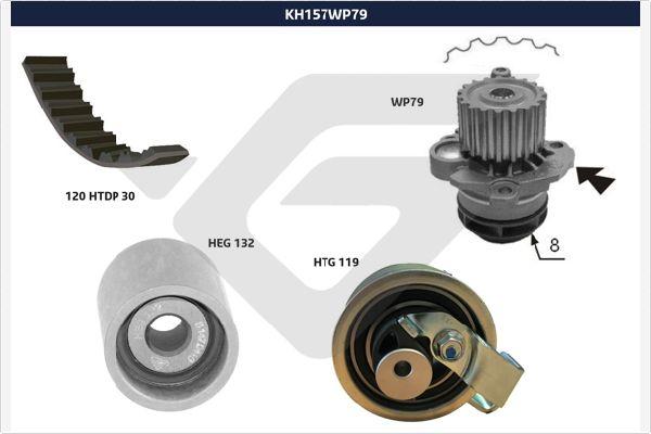 Hutchinson KH 157WP79 - Vesipumppu + jakohihnasarja inparts.fi