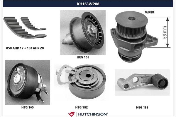 Hutchinson KH 163WP88 - Vesipumppu + jakohihnasarja inparts.fi