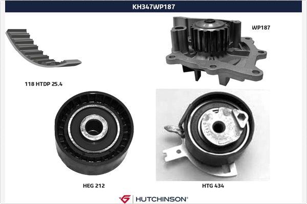 Hutchinson KH 347WP187 - Vesipumppu + jakohihnasarja inparts.fi