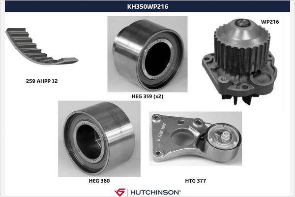 Hutchinson KH 350WP216 - Vesipumppu + jakohihnasarja inparts.fi