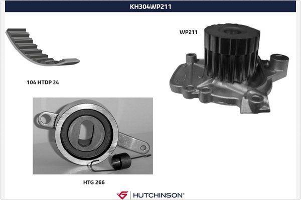 Hutchinson KH 304WP211 - Vesipumppu + jakohihnasarja inparts.fi