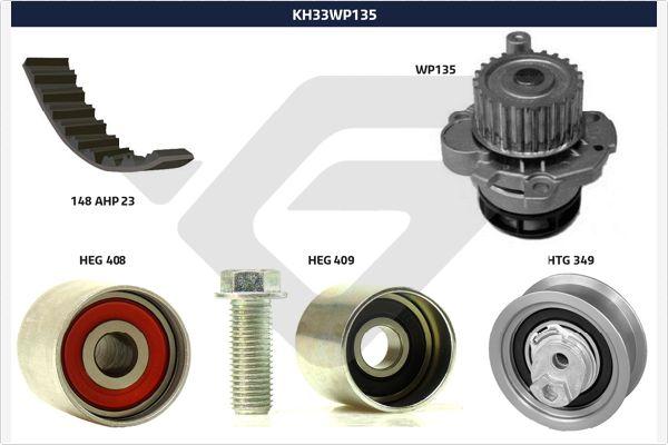 Hutchinson KH 33WP135 - Vesipumppu + jakohihnasarja inparts.fi