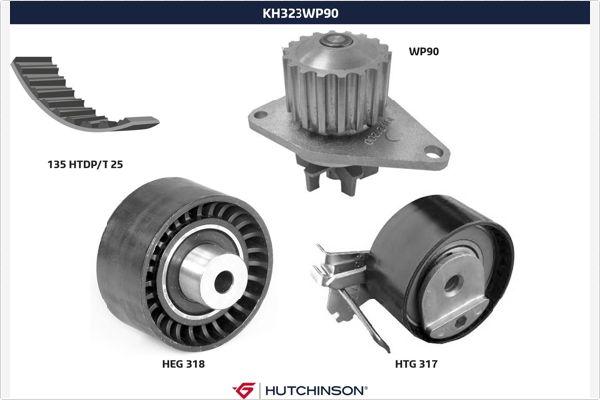 Hutchinson KH 323WP90 - Vesipumppu + jakohihnasarja inparts.fi