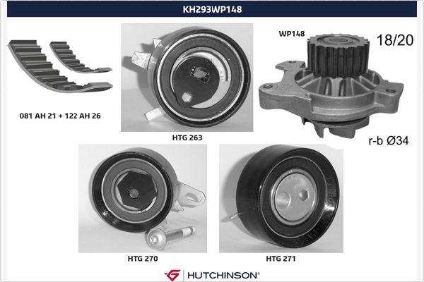 Hutchinson KH 293WP148 - Vesipumppu + jakohihnasarja inparts.fi