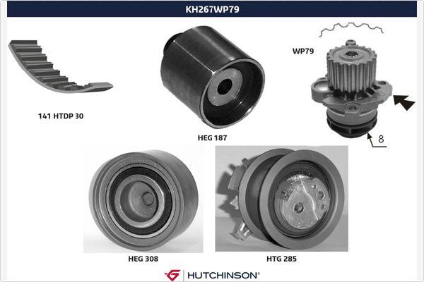 Hutchinson KH 267WP79 - Vesipumppu + jakohihnasarja inparts.fi