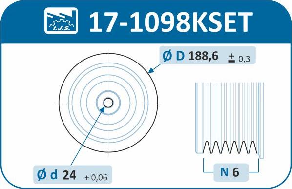 IJS GROUP 17-1098KSET - Hihnapyörä, kampiakseli inparts.fi