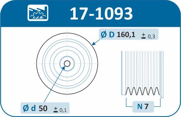 IJS GROUP 17-1093 - Hihnapyörä, kampiakseli inparts.fi