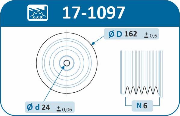 IJS GROUP 17-1097 - Hihnapyörä, kampiakseli inparts.fi