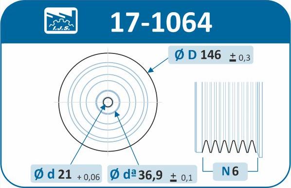 IJS GROUP 17-1064 - Hihnapyörä, kampiakseli inparts.fi