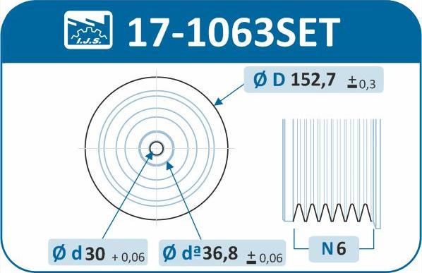 IJS GROUP 17-1063SET - Hihnapyörä, kampiakseli inparts.fi