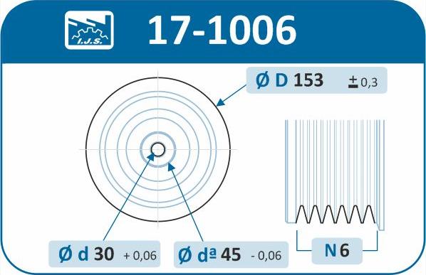 IJS GROUP 17-1006 - Hihnapyörä, kampiakseli inparts.fi