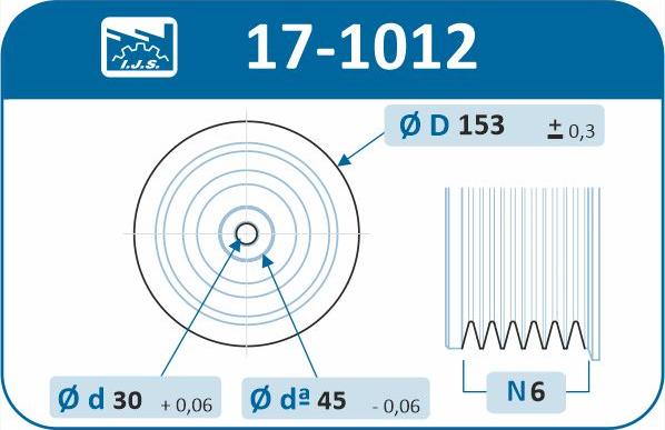 IJS GROUP 17-1012 - Hihnapyörä, kampiakseli inparts.fi