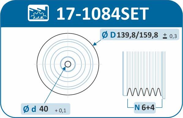 IJS GROUP 17-1084SET - Hihnapyörä, kampiakseli inparts.fi