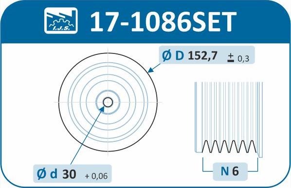 IJS GROUP 17-1086SET - Hihnapyörä, kampiakseli inparts.fi