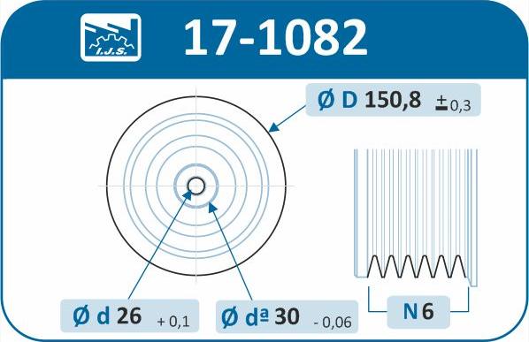 IJS GROUP 17-1082 - Hihnapyörä, kampiakseli inparts.fi