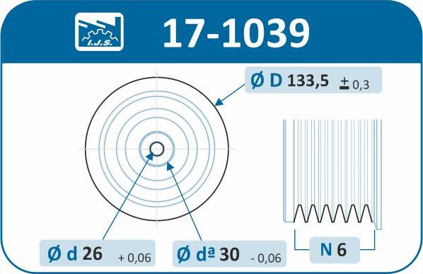 IJS GROUP 17-1039 - Hihnapyörä, kampiakseli inparts.fi