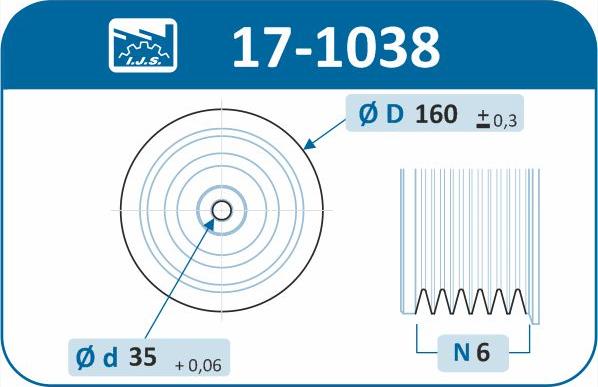 IJS GROUP 17-1038 - Hihnapyörä, kampiakseli inparts.fi