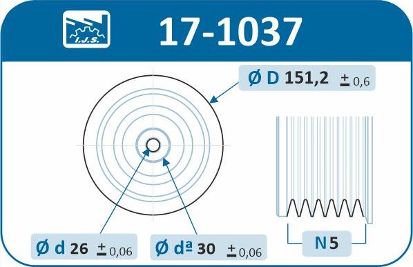 IJS GROUP 17-1037 - Hihnapyörä, kampiakseli inparts.fi