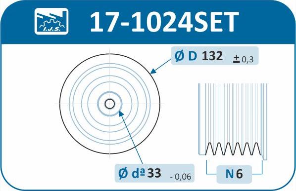 IJS GROUP 17-1024SET - Hihnapyörä, kampiakseli inparts.fi