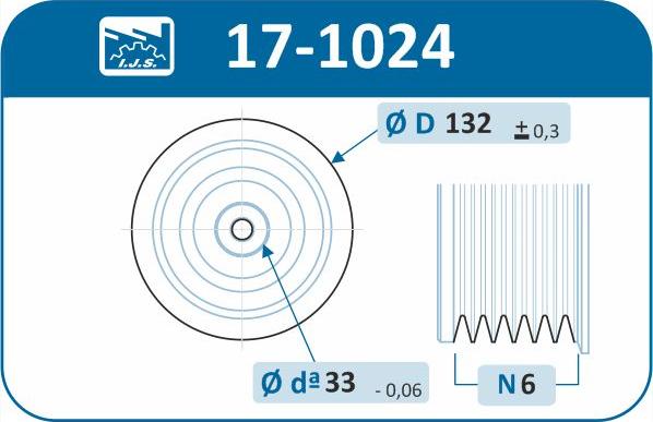 IJS GROUP 17-1024 - Hihnapyörä, kampiakseli inparts.fi